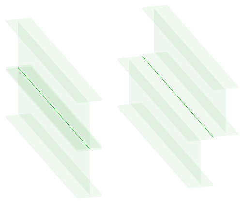 Figure 516 — Beams with transparent solids showing the axes